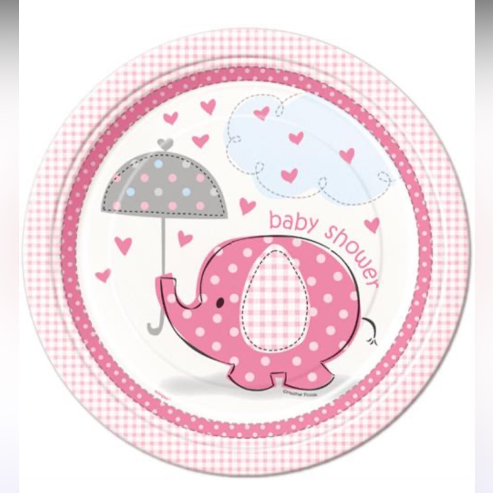 Umbrellaphants Baby Shower Dinnerware